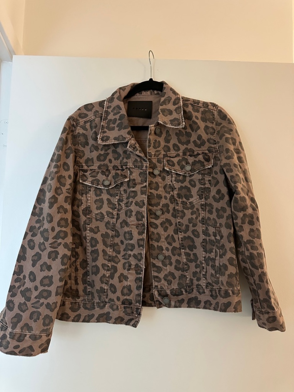 Blank NYC Cheetah Print Womens Denim Jacket